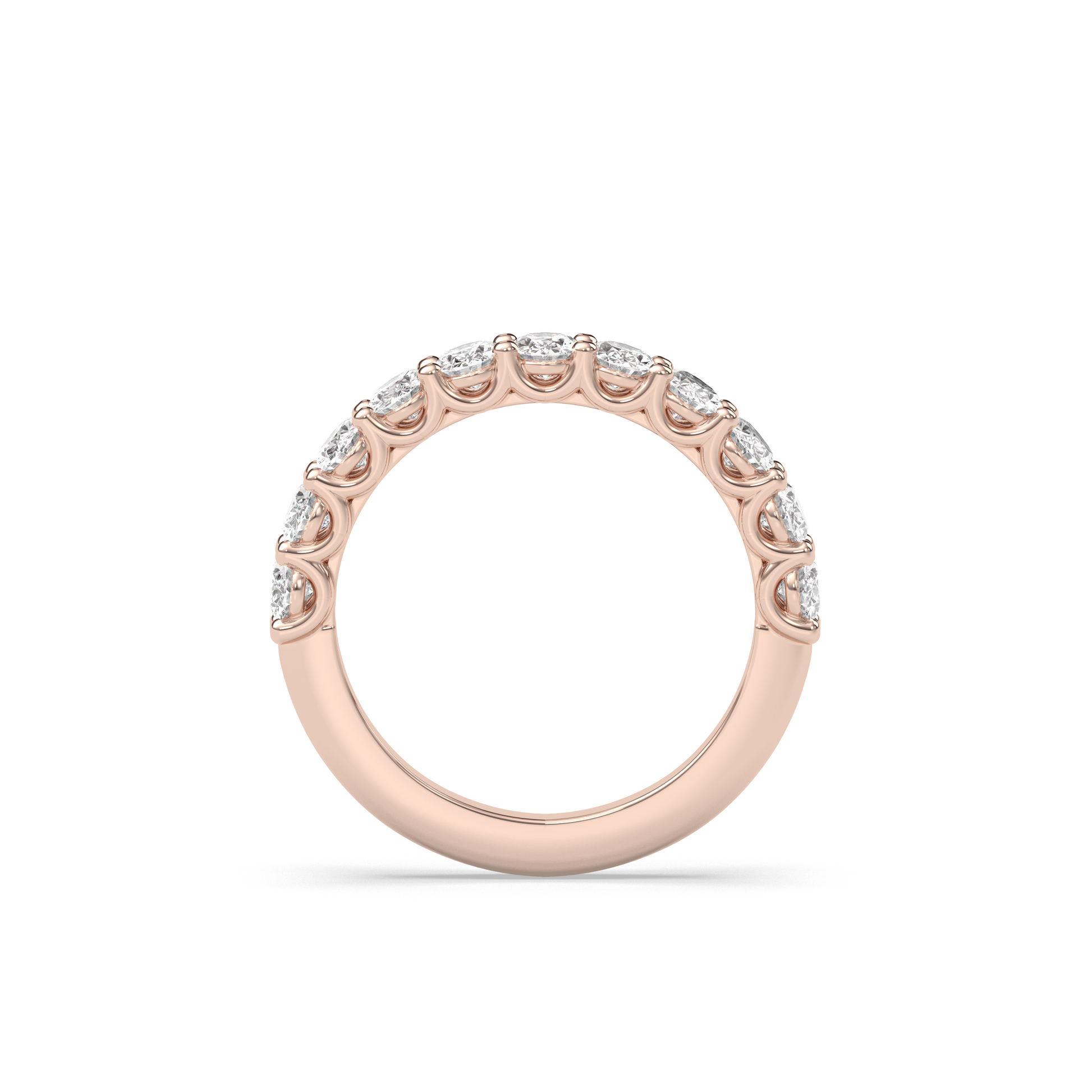 0.25 TCW Round Shaped Half Eternity Lab Grown Diamond Wedding Band