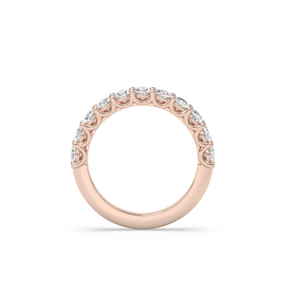 0.25 TCW Round Shaped Half Eternity Lab Grown Diamond Wedding Band