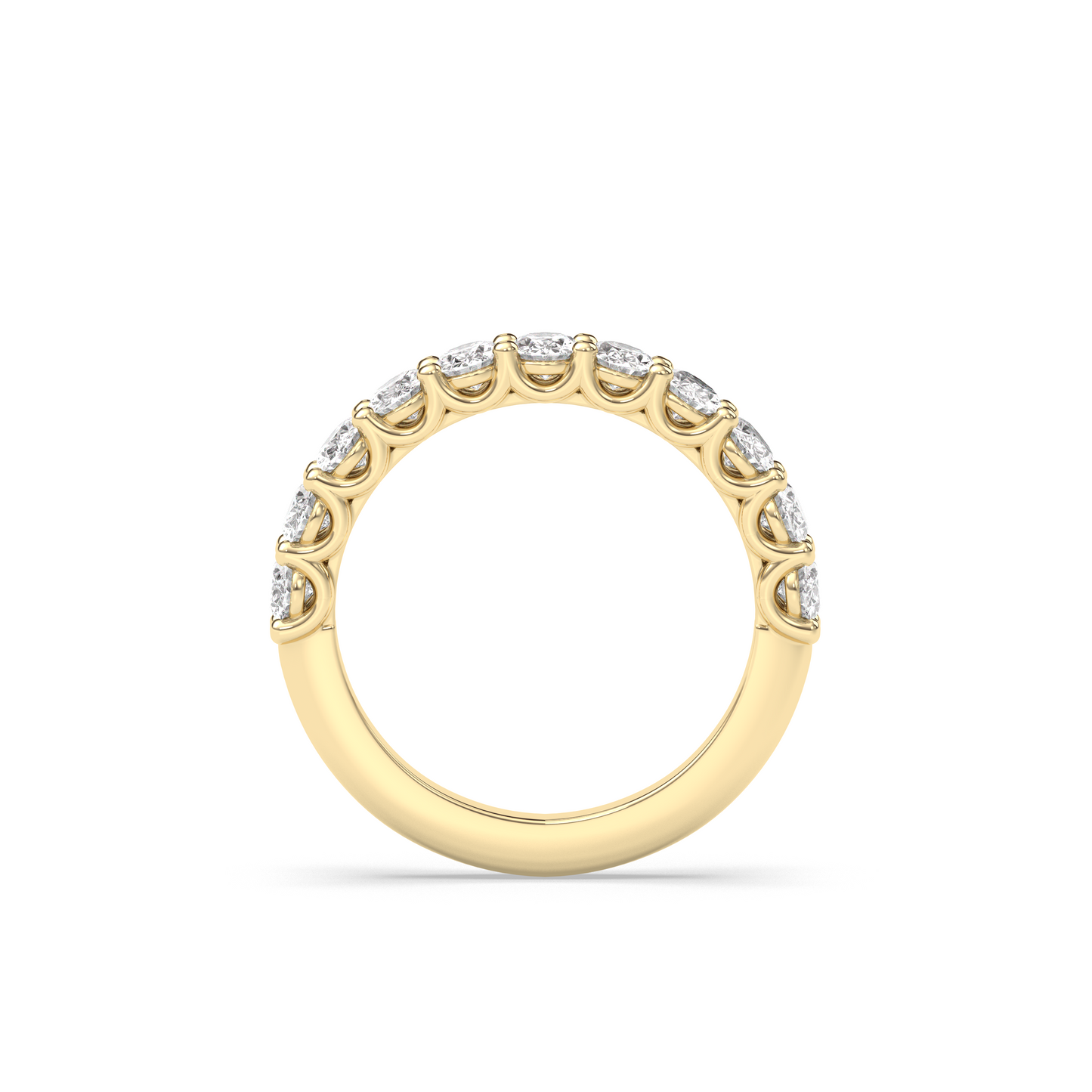 0.25 TCW Round Shaped Half Eternity Lab Grown Diamond Wedding Band