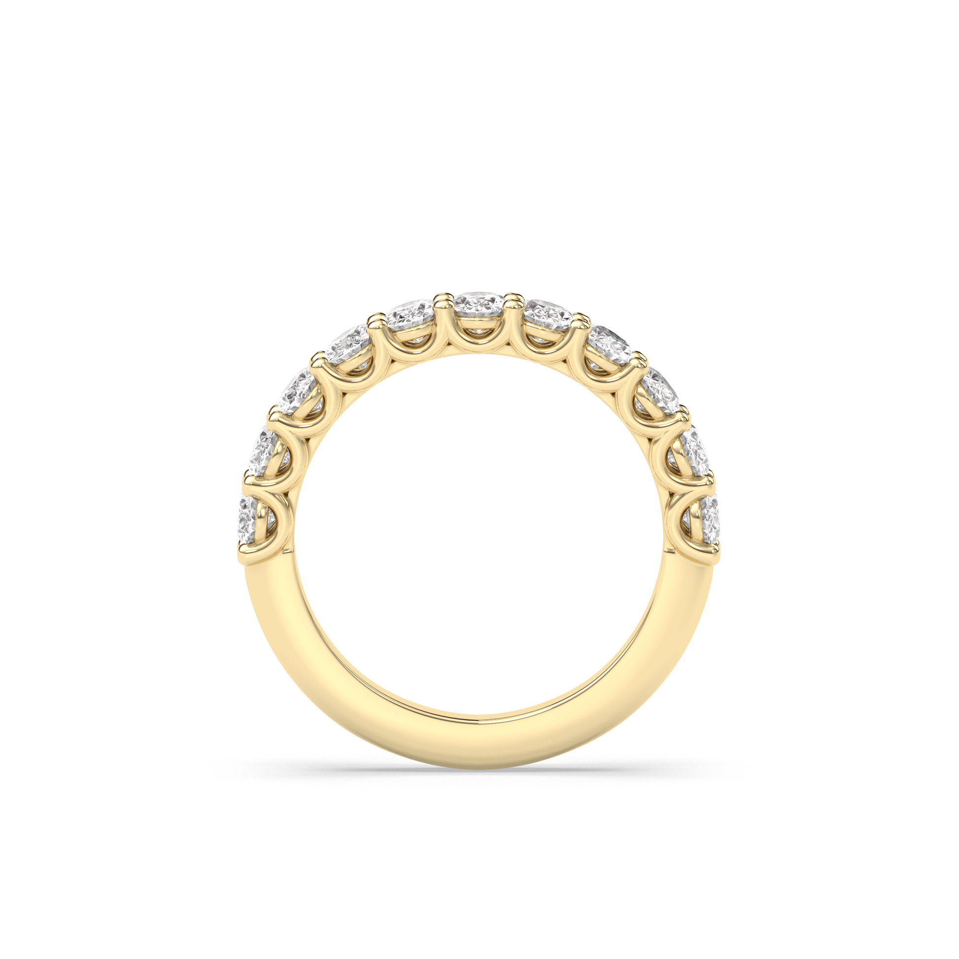 0.25 TCW Round Shaped Half Eternity Lab Grown Diamond Wedding Band