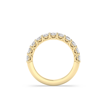 0.25 TCW Round Shaped Half Eternity Lab Grown Diamond Wedding Band