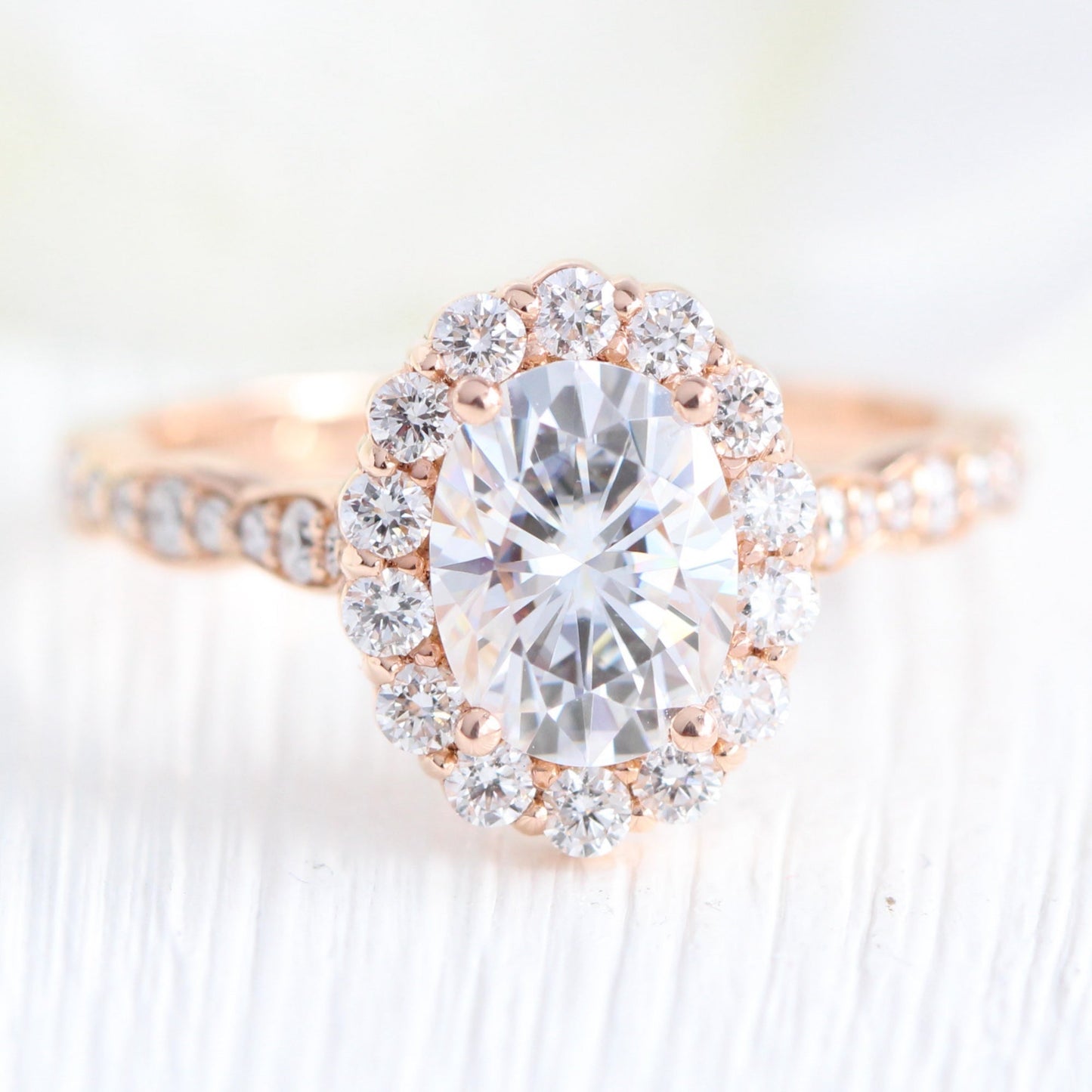 1.5 CT Oval Cut Vintage Style Lab Grown Diamond Bridal Ring Set