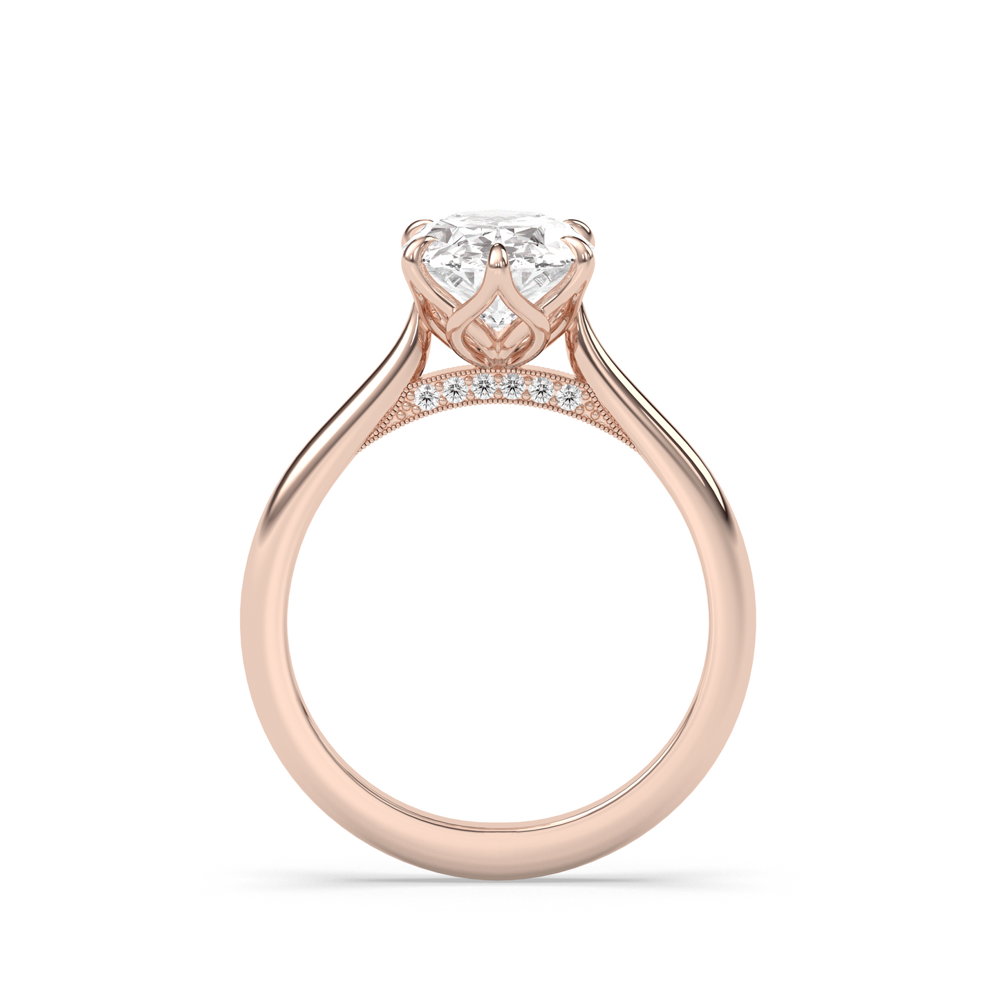 Marquise Shaped Three Stone Lab Grown Diamond Engagement Ring