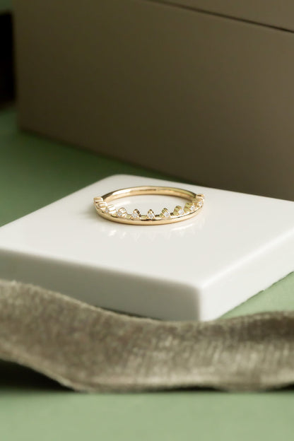 0.25 TCW Round Shaped Half Eternity Lab Grown Diamond Wedding Band