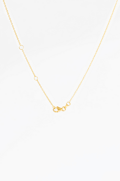 0.12 CT Round Pavé Border Engravable Heart Lab Grown Diamond Necklace in Solid Gold