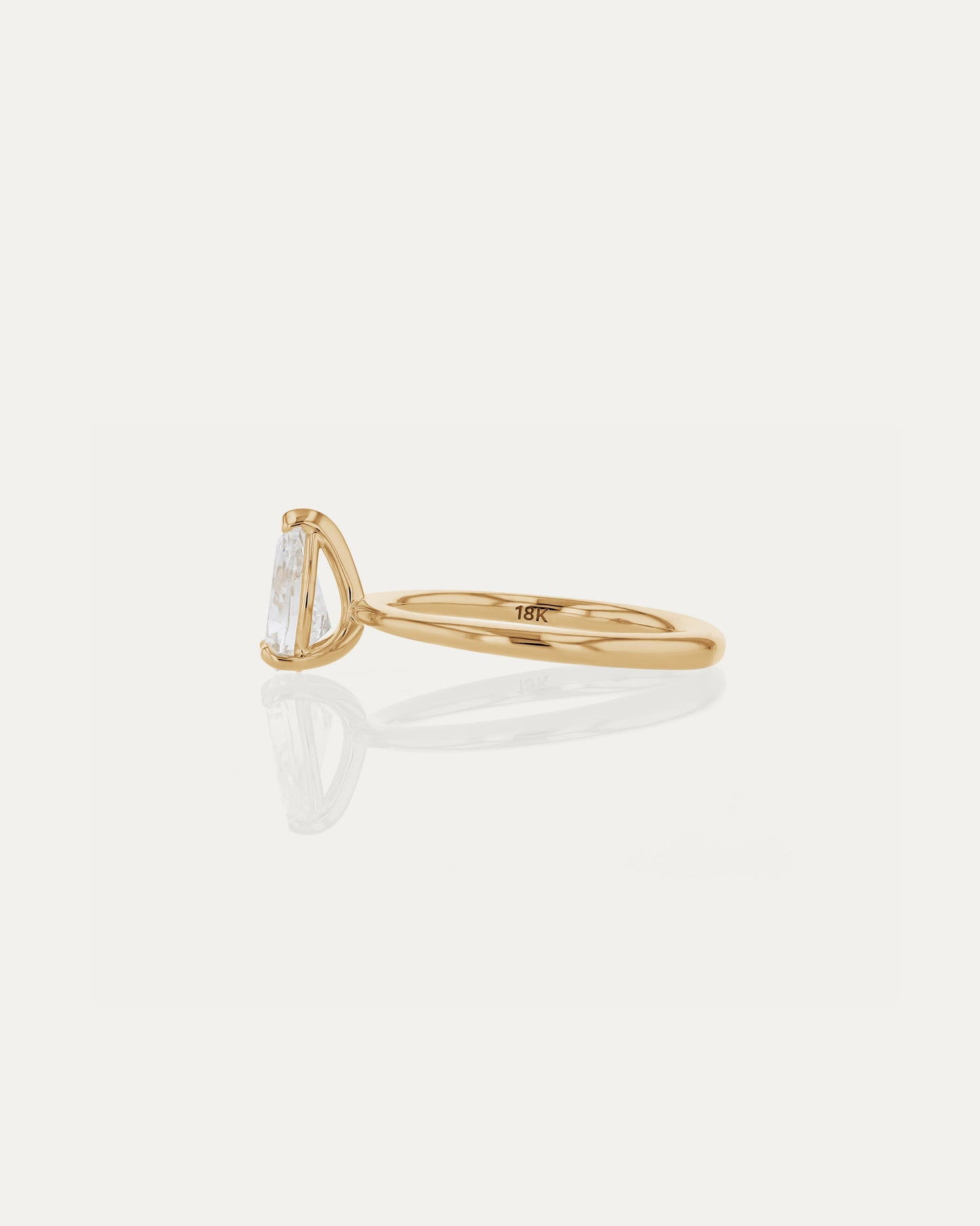 Marquise Shaped Three Stone Lab Grown Diamond Engagement Ring