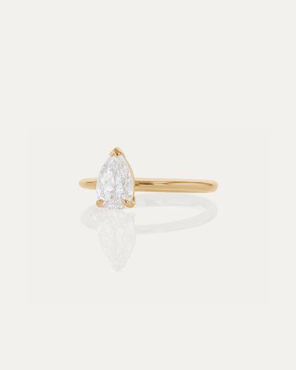 Marquise Shaped Three Stone Lab Grown Diamond Engagement Ring