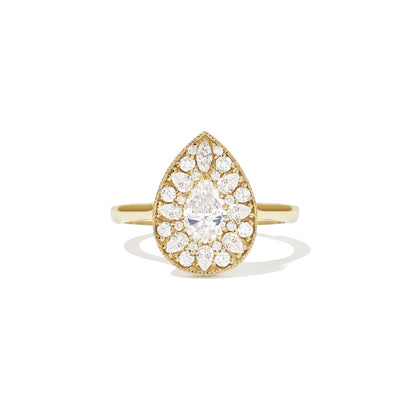 Marquise Shaped Three Stone Lab Grown Diamond Engagement Ring