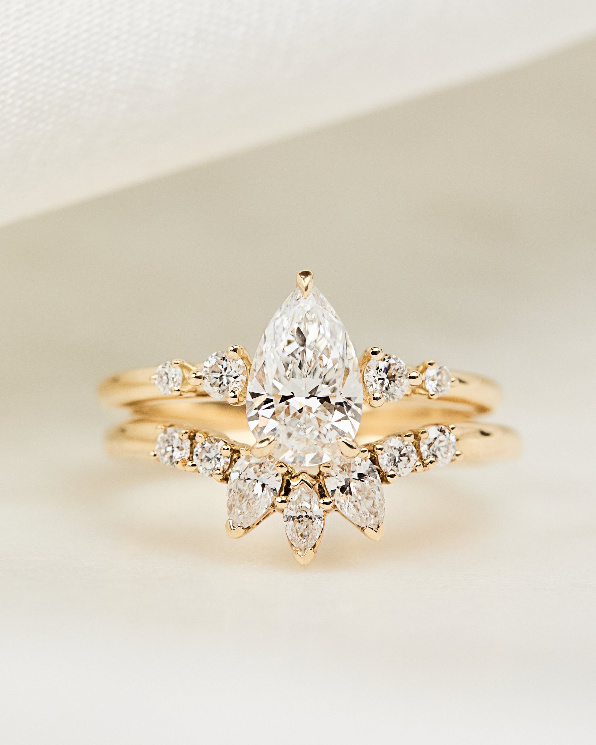 Marquise Shaped Three Stone Lab Grown Diamond Engagement Ring