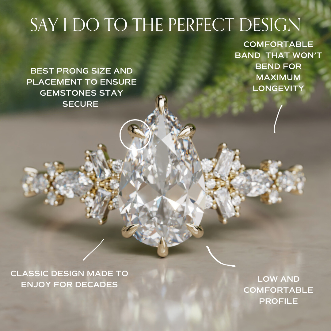 Marquise Shaped Three Stone Lab Grown Diamond Engagement Ring