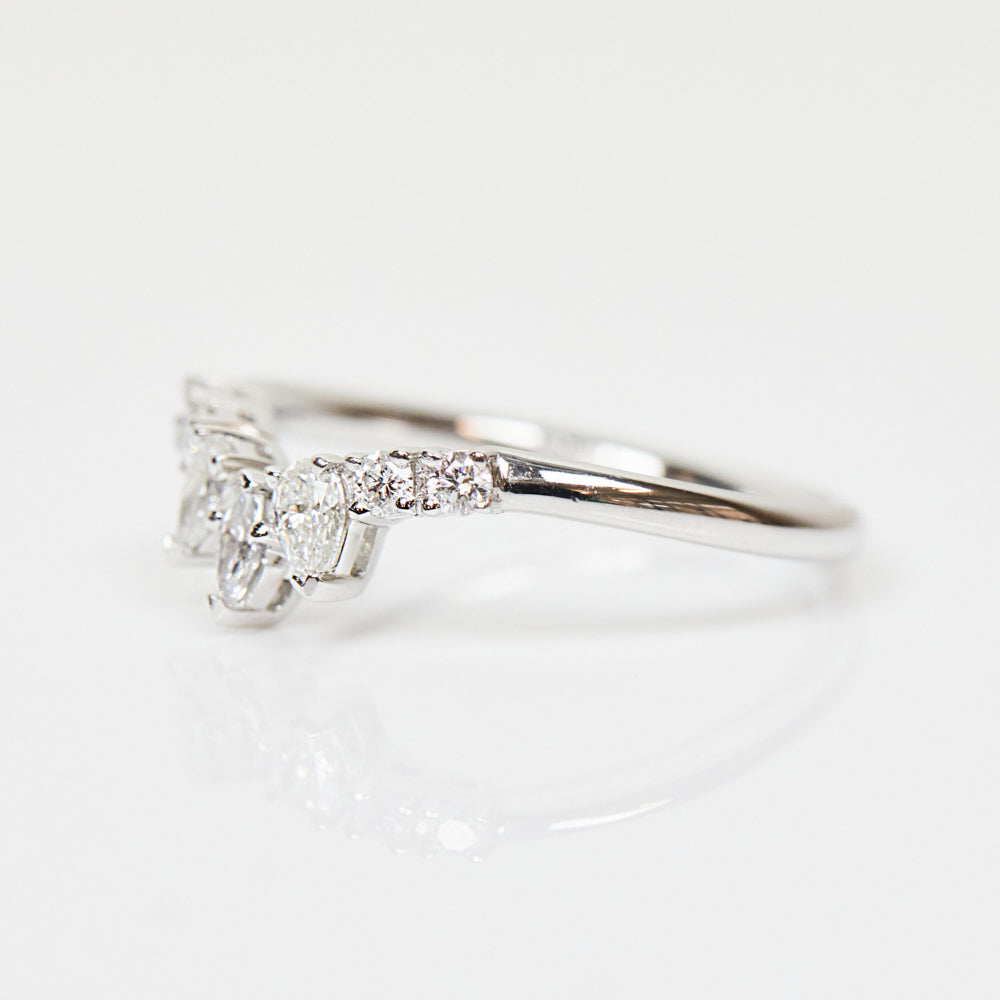 0.25 TCW Round Shaped Half Eternity Lab Grown Diamond Wedding Band