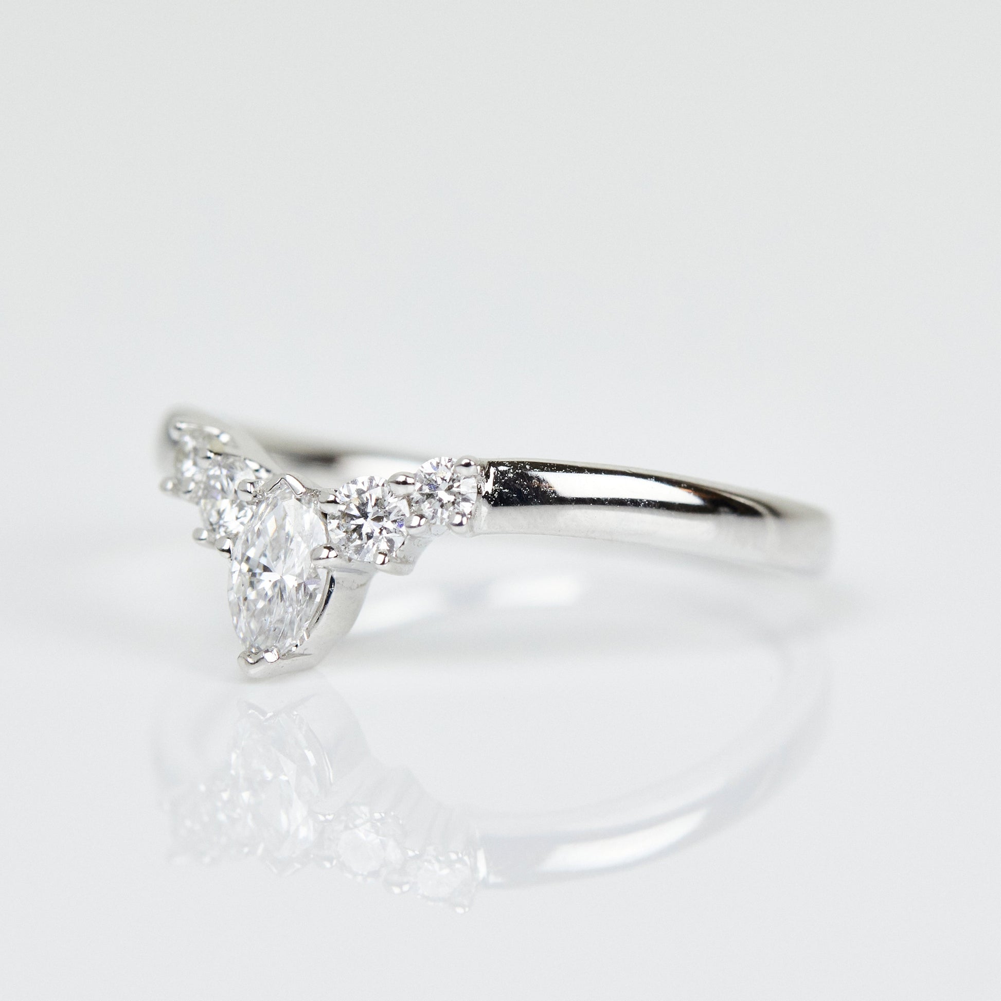 0.25 TCW Round Shaped Half Eternity Lab Grown Diamond Wedding Band