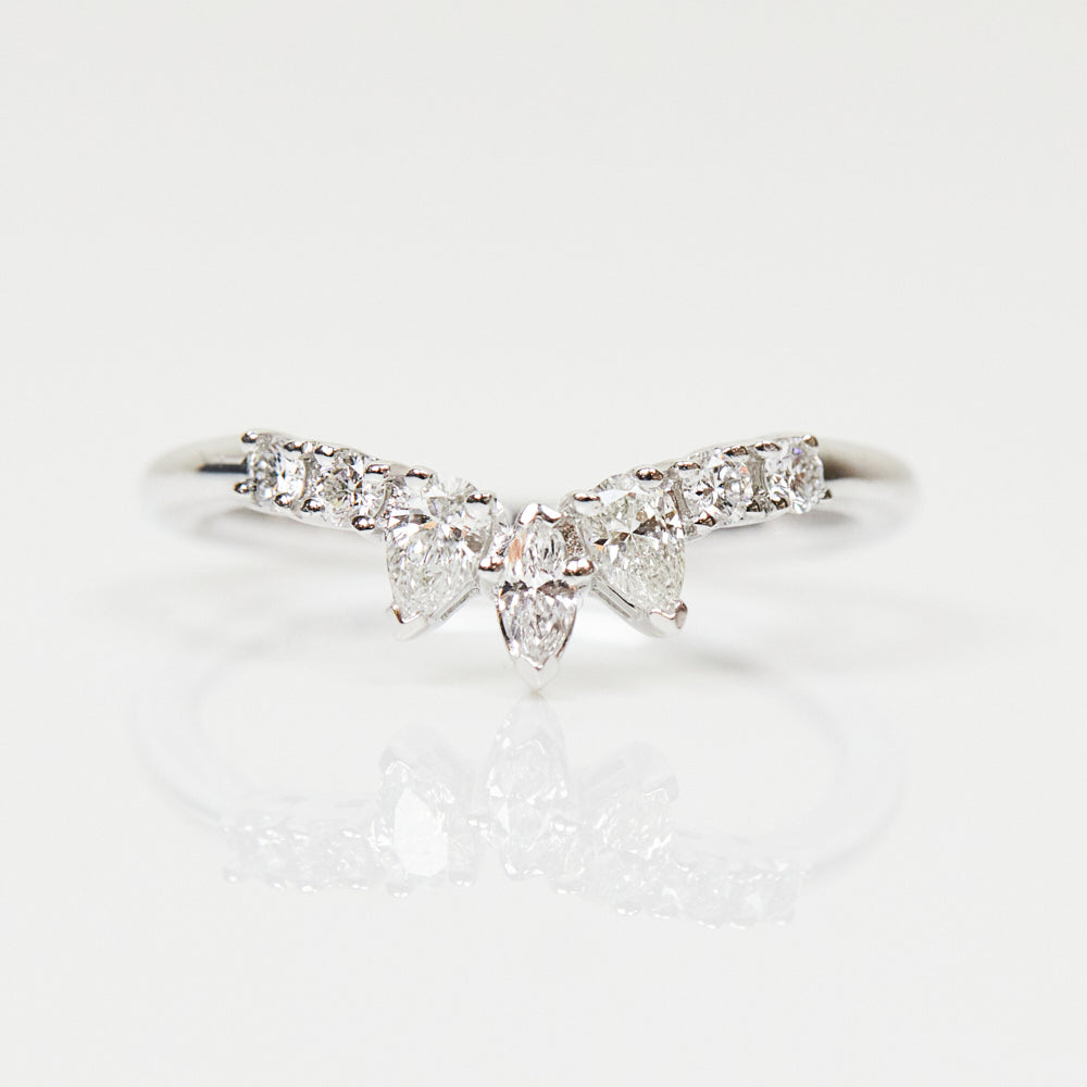 0.25 TCW Round Shaped Half Eternity Lab Grown Diamond Wedding Band