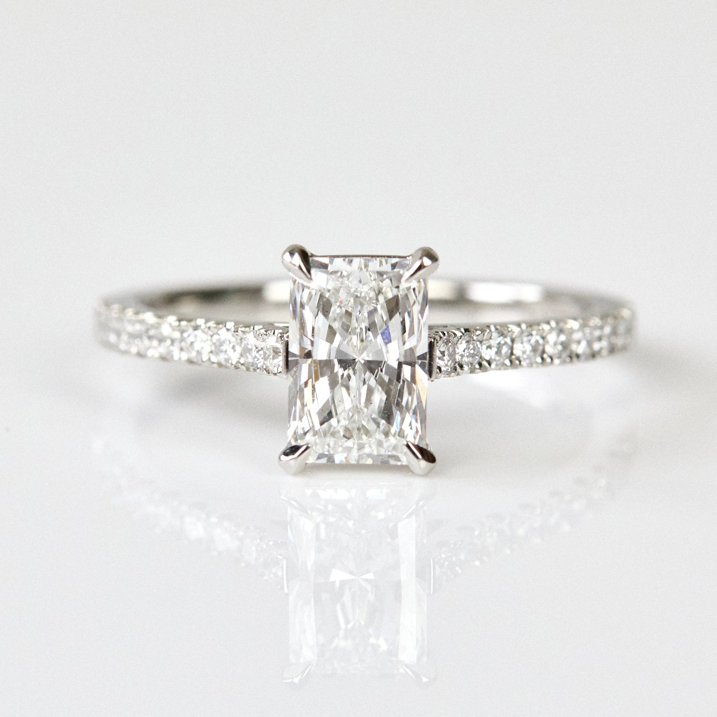 Marquise Shaped Three Stone Lab Grown Diamond Engagement Ring