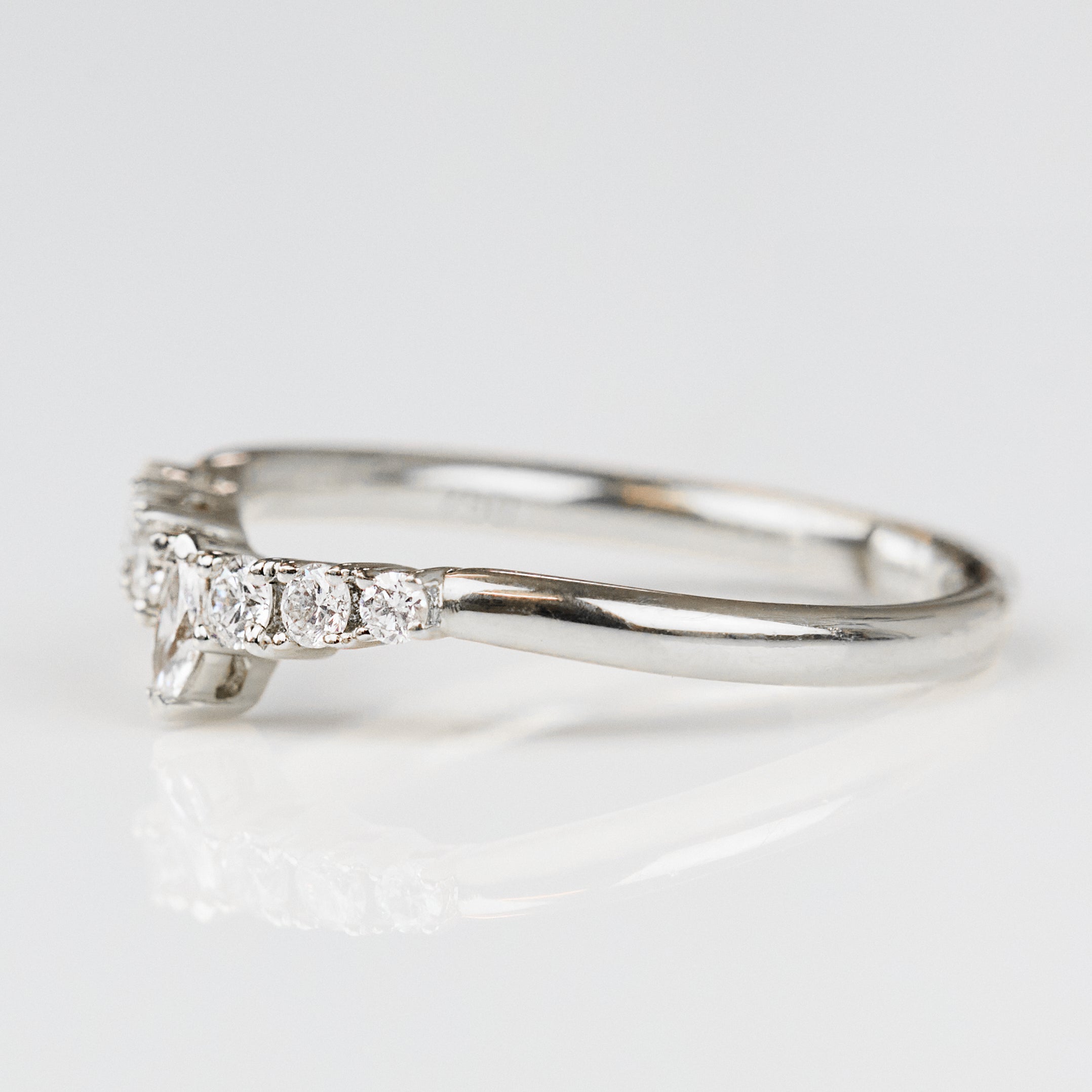 0.25 TCW Round Shaped Half Eternity Lab Grown Diamond Wedding Band