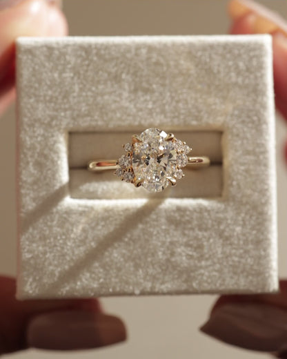 2 CT Oval Cut Cluster Lab Grown Diamond Engagement Ring For Women