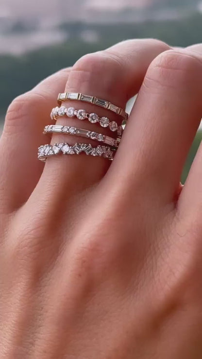 2.5 CT Emerald Shaped Three Stones Lab Grown Diamond Engagement Ring