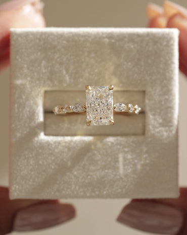 2 CT Radiant Cut Hidden Halo & Pave Lab Grown Diamond Engagement Ring