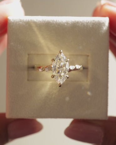 2.0 CT Marquise Pave Lab Grown Diamond Engagement Ring