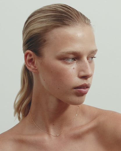 0.065 CT Marquise Stones Two Stones Lab Grown Diamond Necklace