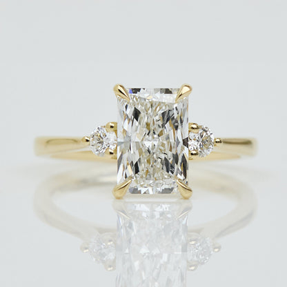 Marquise Shaped Three Stone Lab Grown Diamond Engagement Ring