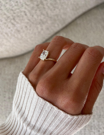 2.5 CT Elongated Cushion Cut Solitaire Rapture Lab Grown Engagement Ring