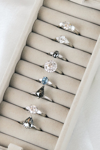 Marquise Shaped Three Stone Lab Grown Diamond Engagement Ring