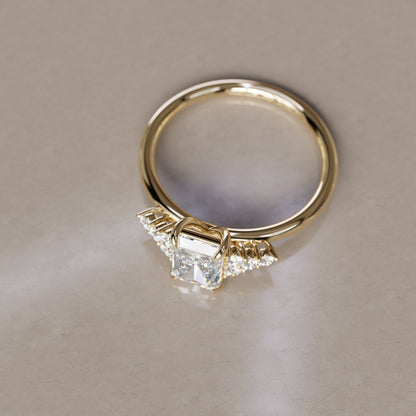 Marquise Shaped Three Stone Lab Grown Diamond Engagement Ring