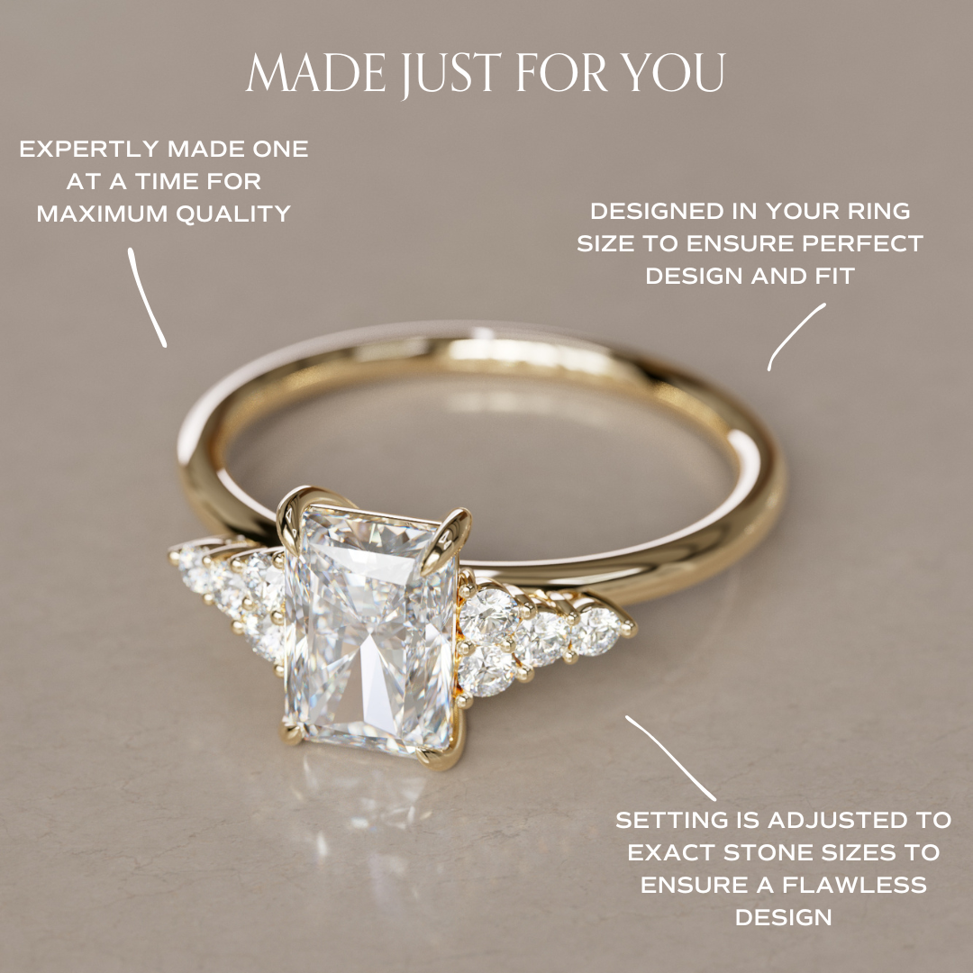 Marquise Shaped Three Stone Lab Grown Diamond Engagement Ring