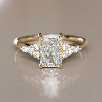 Marquise Shaped Three Stone Lab Grown Diamond Engagement Ring