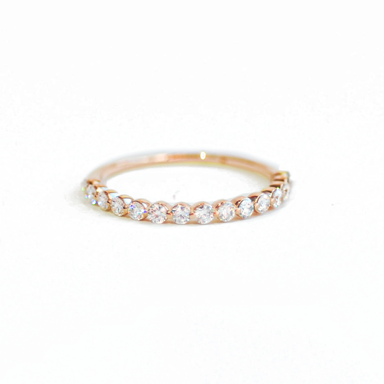 0.25 TCW Round Shaped Half Eternity Lab Grown Diamond Wedding Band