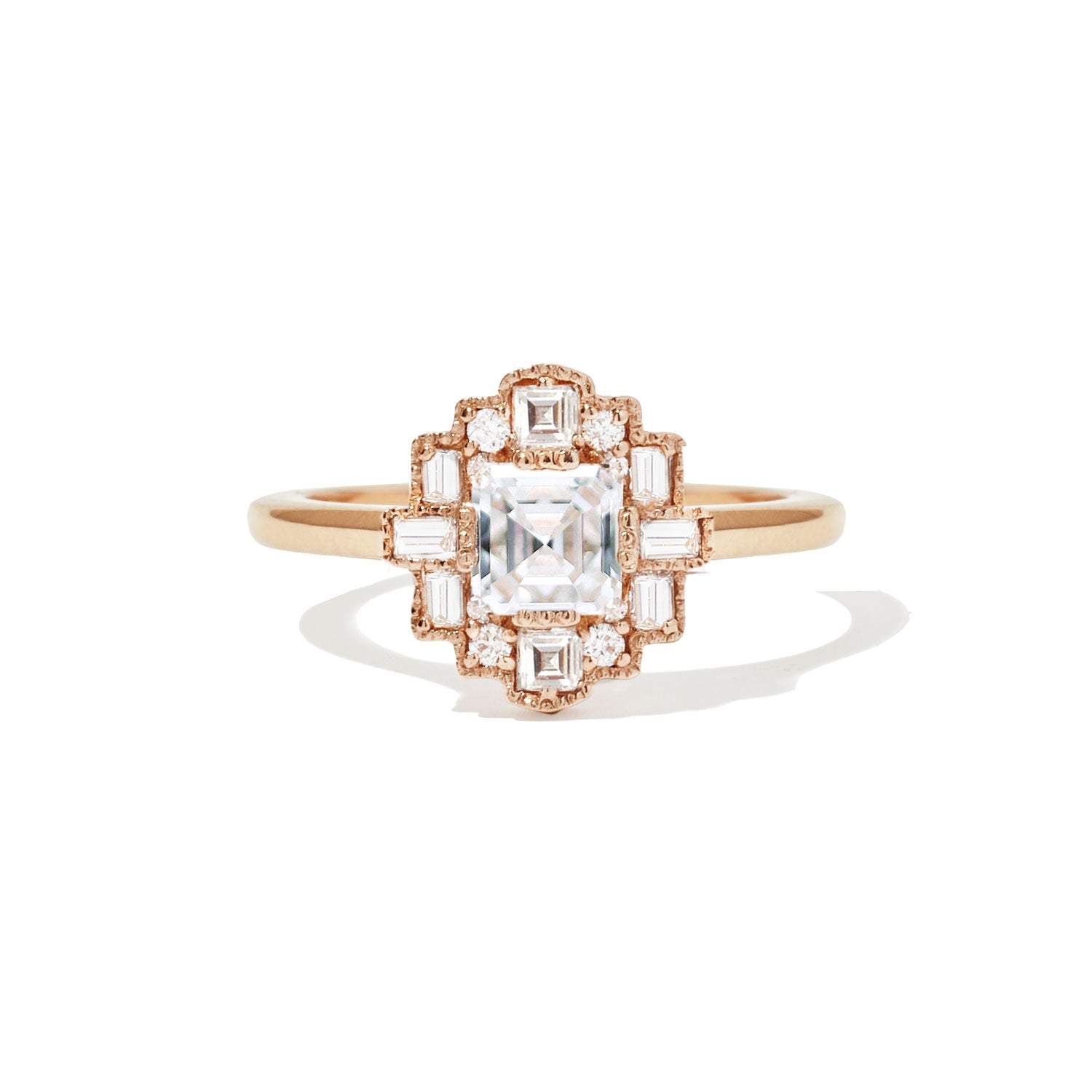 Marquise Shaped Three Stone Lab Grown Diamond Engagement Ring