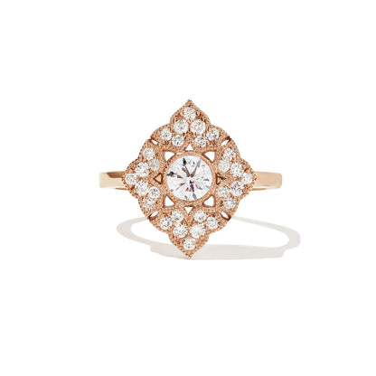 Marquise Shaped Three Stone Lab Grown Diamond Engagement Ring