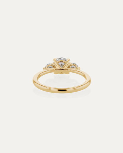 Marquise Shaped Three Stone Lab Grown Diamond Engagement Ring