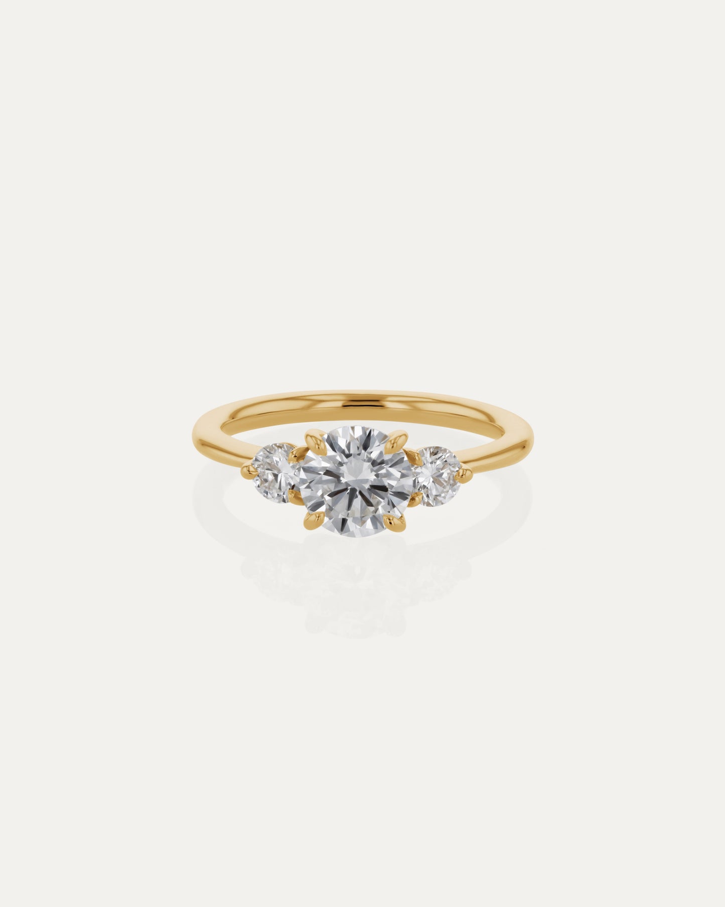 Marquise Shaped Three Stone Lab Grown Diamond Engagement Ring
