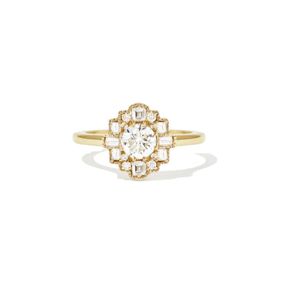 Marquise Shaped Three Stone Lab Grown Diamond Engagement Ring