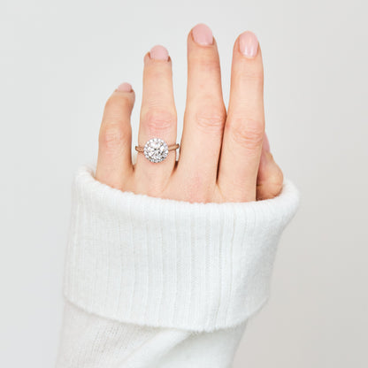 Marquise Shaped Three Stone Lab Grown Diamond Engagement Ring