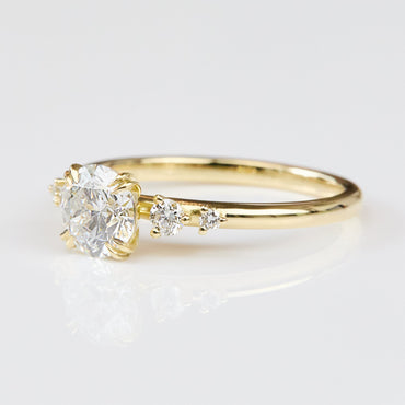 Marquise Shaped Three Stone Lab Grown Diamond Engagement Ring