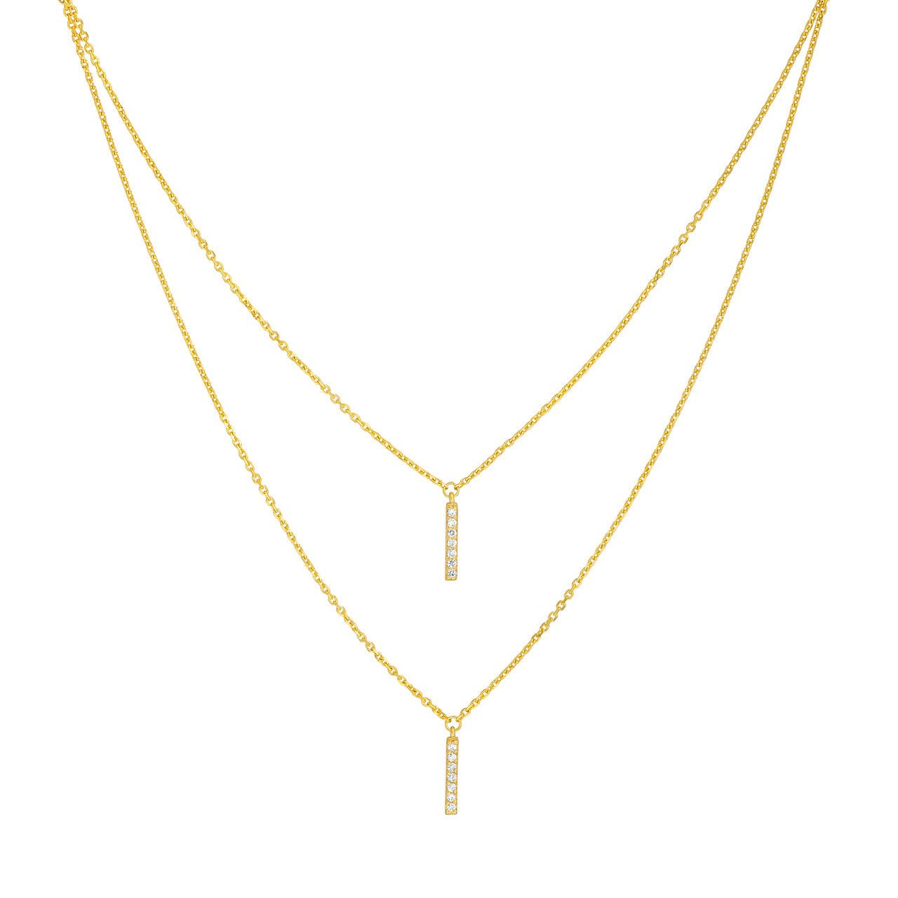 0.14 TCW Round Cut Drop Bar Style Moissanite Necklace 1