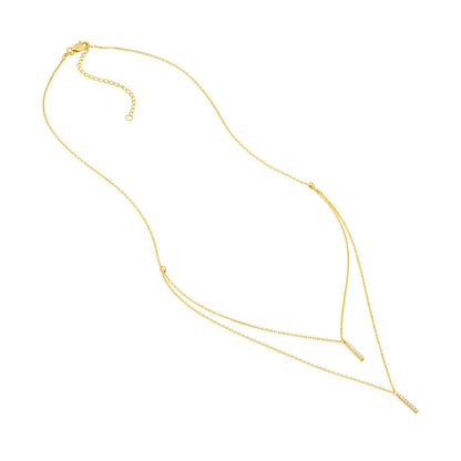 0.14 TCW Round Cut Drop Bar Style Moissanite Necklace 3