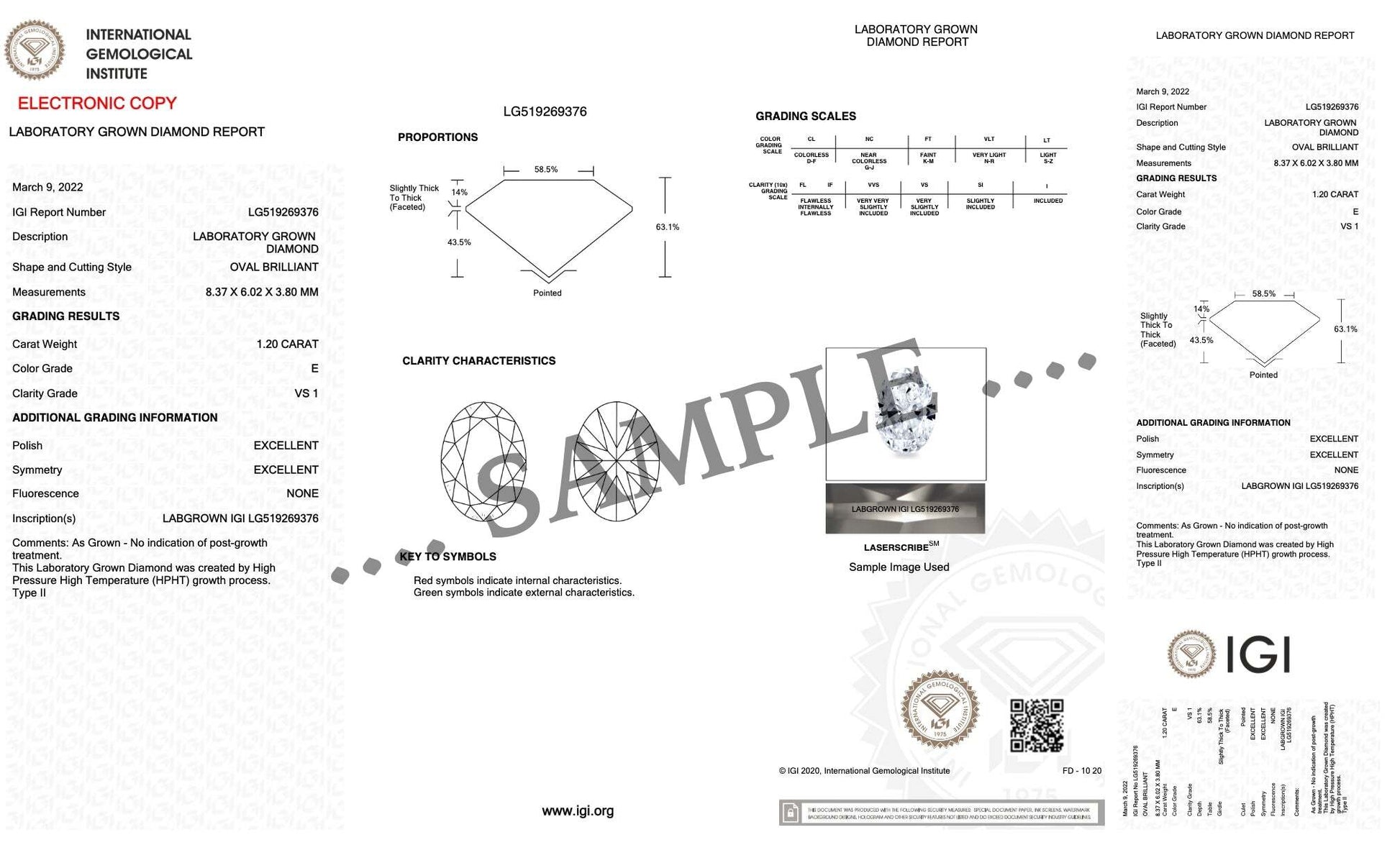 Sample Diamond Certificate