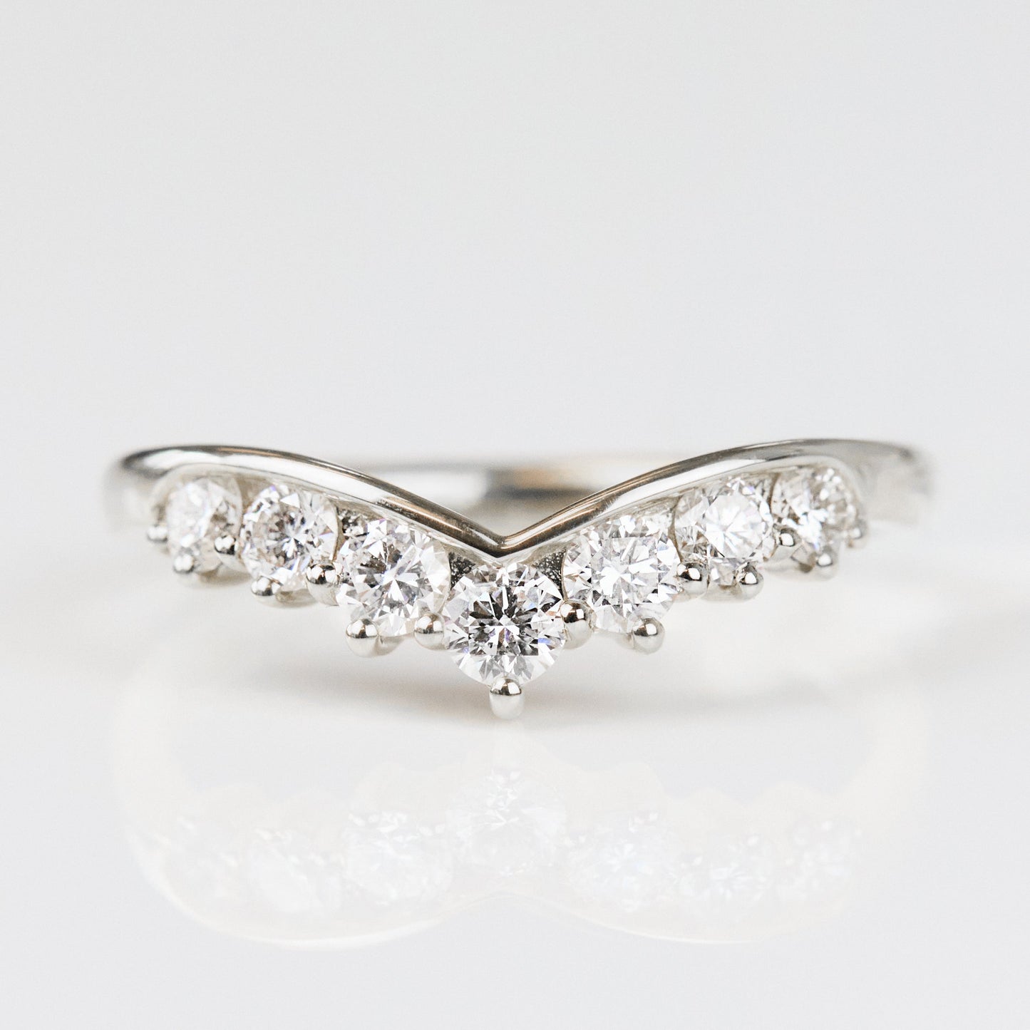 0.25 TCW Round Shaped Half Eternity Lab Grown Diamond Wedding Band