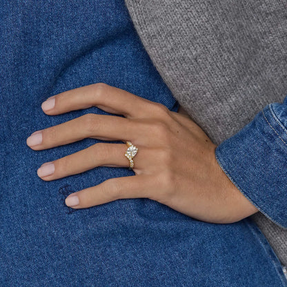 Timeless 1.5 CT Cushion Cut Swirl Bezel Pave Lab Grown Diamond Engagement Ring