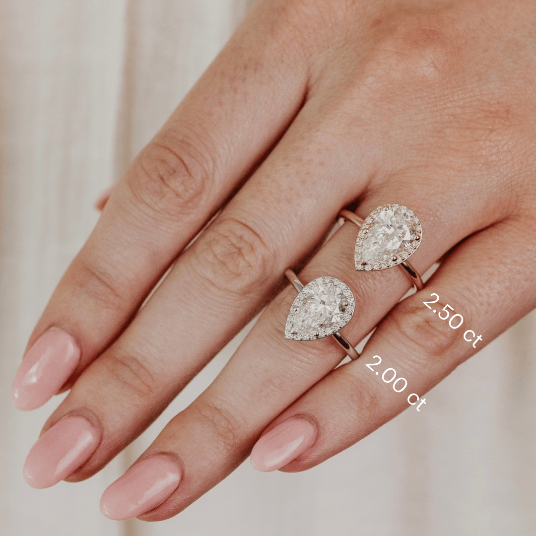 Marquise Shaped Three Stone Lab Grown Diamond Engagement Ring