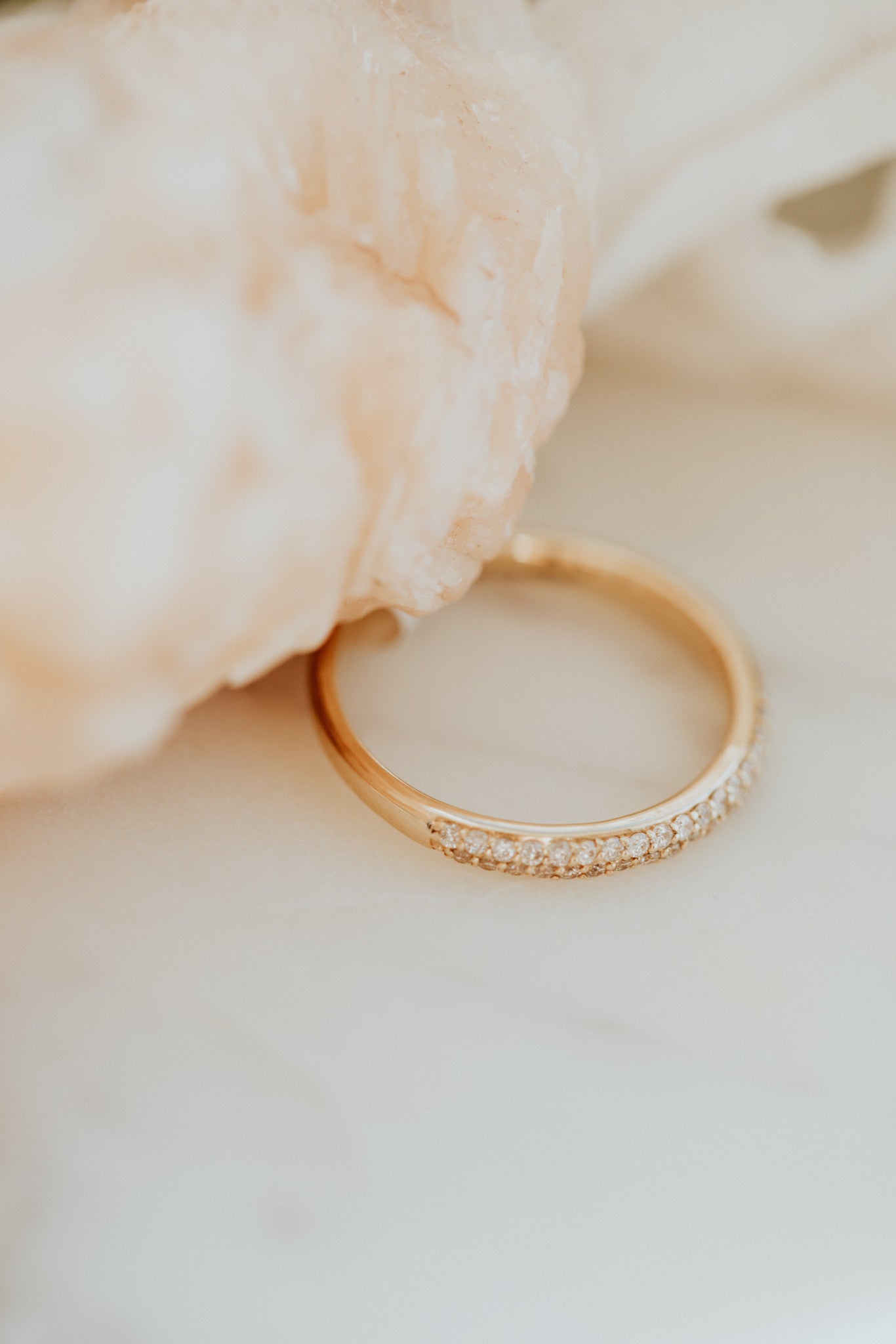 0.25 TCW Round Shaped Half Eternity Lab Grown Diamond Wedding Band