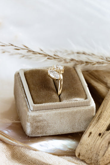 Marquise Shaped Three Stone Lab Grown Diamond Engagement Ring