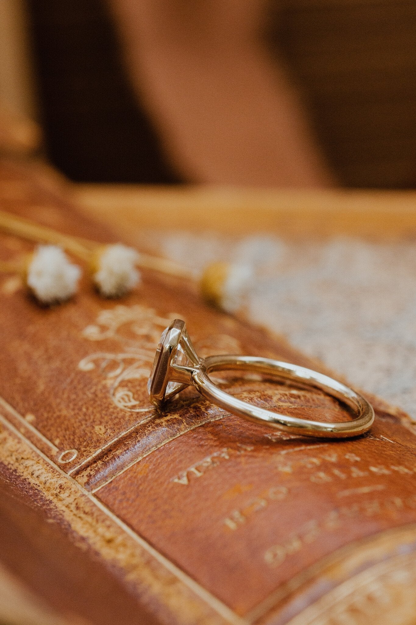 Marquise Shaped Three Stone Lab Grown Diamond Engagement Ring