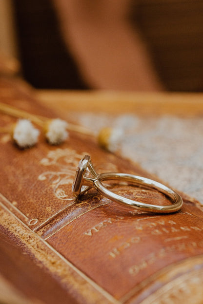 Marquise Shaped Three Stone Lab Grown Diamond Engagement Ring