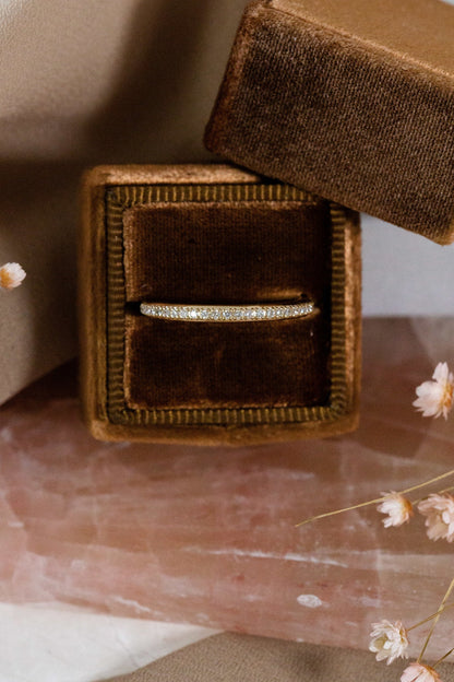 0.25 TCW Round Shaped Half Eternity Lab Grown Diamond Wedding Band