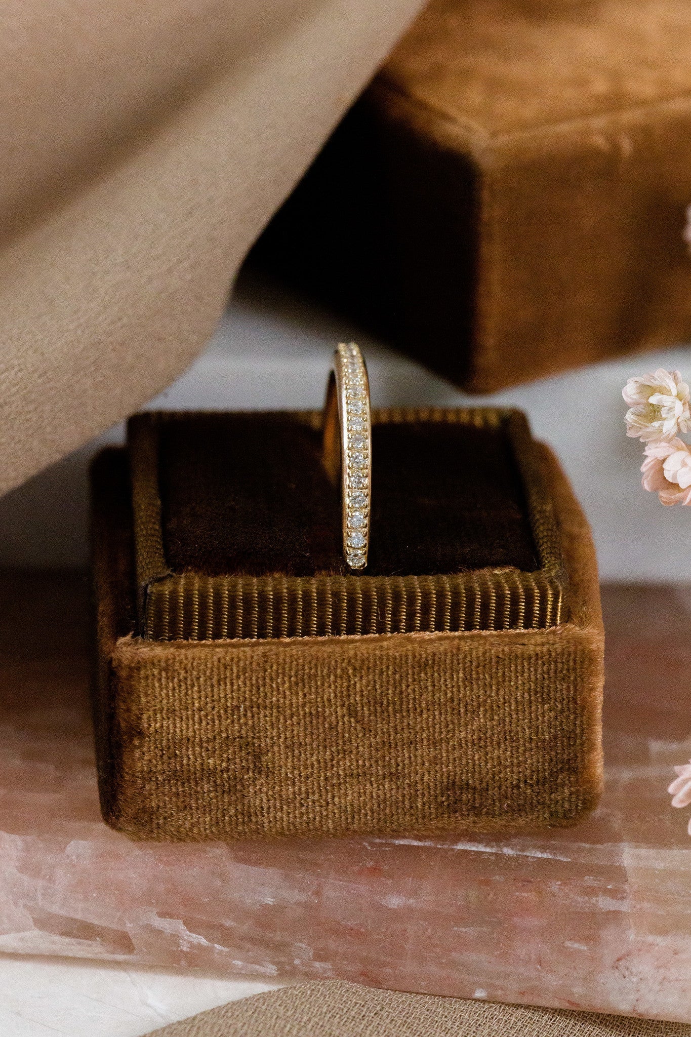 0.25 TCW Round Shaped Half Eternity Lab Grown Diamond Wedding Band